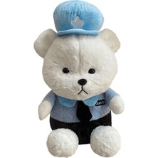 BNG STR Oyuncak Peluş Sevimli Mavi Kıyafetli Şapkalı Ayı Uyku Arkadaşım 45 cm