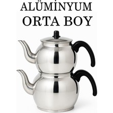 Tiesa Home Alüminyum Küre Çaydanlık Orta Boy Siyah Kulp