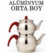 Tiesa Home Alüminyum Küre Çaydanlık Orta Boy Kahverengi Kulp