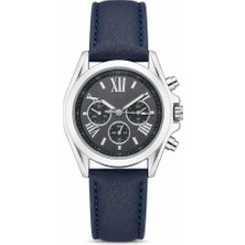 Saattino Kadın Kol Saati Lacivert Deri Kordon Roma Rakamlı Analog Kadran ST-304450