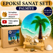 IQ ART by Natalie Epoksi Reçine Seti PALMİYE , Tropik Deniz Temalı Sanat ve Hobi Seti, Video Eğitim Dahil, Premium Hediye Kutulu, Epoksi Başlangıç Seti