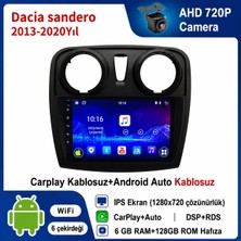 Conio Dacia sandero 2013-2020 Yıl uyumlu 6GB Ram 128GB Rom Hafıza Android Kablosuz Carplay Navigasyon Multimedya 9 Inç Ekran Hediye görüş kamerası Hediye Çerçevesi