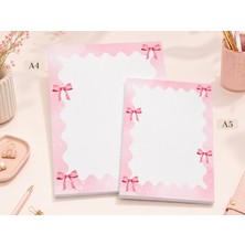 Miray Craft Pembe Fiyonk Temalı 2'li Set (A4-A5) Notepad - Not Defteri - Bloknot