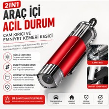 Polham 2in1 Araç Içi Acil Durum Cam Kırıcı ve Emniyet Kemeri Kesici – Tungsten Çelik Uçlu Güvenlik Aparatı
