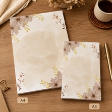Miray Craft Çiçek Temalı 2'li Set (A4-A5) Notepad - Not Defteri - Bloknot