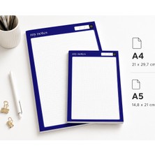 Miray Craft Lacivert Kareli 2'li Set (A4-A5) Notepad - Not Defteri - Bloknot