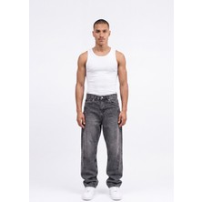 Machinist Erkek Relax Baggy Jean Pantolon Duman Gri