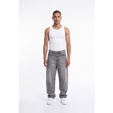 Machinist Erkek Baggy Jean Pantolon Gri