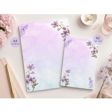 Miray Craft Pastel Lila Renk Temalı 2'li Set (A4-A5) Notepad - Not Defteri - Bloknot