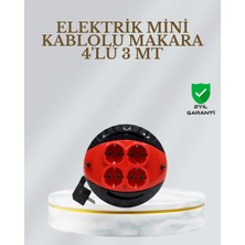 Sungur's Store Ce Belgeli 3 Metre 4’lü Kablolu Priz Makara