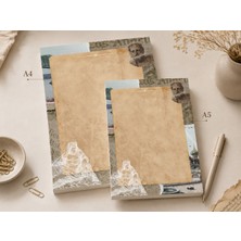 Miray Craft Vintage Temalı 2'li Set (A4-A5) Notepad - Not Defteri - Bloknot