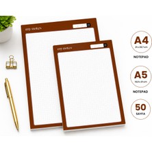 Miray Craft Kahverengi Kareli 2'li Set (A4-A5) Notepad - Not Defteri - Bloknot