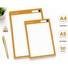 Miray Craft Turuncu Kareli 2'li Set (A4-A5) Notepad - Not Defteri - Bloknot