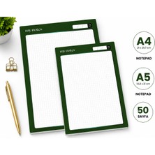 Miray Craft Yeşil Kareli 2'li Set (A4-A5) Notepad - Not Defteri - Bloknot