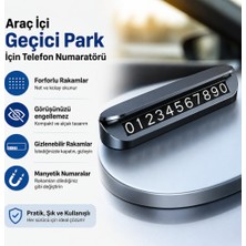 Polham Araç İçi Geçici Park Telefon Numaratörü, Gizlenebilir Fosforlu Rakamlı Manyetik Park Numarası Telefon Tutucu