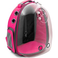 Cattie Şeffaf Astronot Kedi Taşıma Çantası Pembe 25X30X40 cm