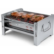 Haegs Katlanır Mangal, Galvaniz Metal, Kömür Mangalı, Izgaralı, Portatif Taşınabilir Pratik Mangal