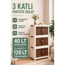 Evonita 3 Katlı Portatif Plastik Dolap | Çok Amaçlı Saklama ve Düzenleyici | Mutfak Banyo Balkon Ayakkabılık
