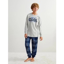 Lc Waikiki Yeni Sezon Bisiklet Yaka  Baskılı Erkek Çocuk Pijama Takımı