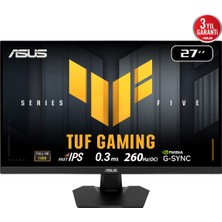 Asus Tuf Gamıng VG279QM5F 27″ 260Hz 0.03MS Freesync G-Sync Uyumlu Full Hd Fast IPS  Gaming Monitör