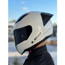 Ls2 Rapid 2 Race Full Face Motosiklet Kaskı Yarış Spoiler +  Şeffaf + Siyah Vizörlü