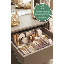 Evonita 6 Parça Çekmece Içi Organizer Seti Şeffaf Makyaj ve Mutfak Çekmece Düzenleyici Bölmeli Organizer Set