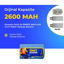 Ümit Maker Rowenta Serie 20 RR6875 2600 Mah 14.4V Robot Süpürge Batarya