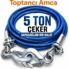 Toptancı Amca Çekme Halatı 5 Ton Çelik Izoleli 3.5 Metre 1. Kalite Ağır Hizmet Oto Araç Çeki Halatı