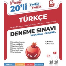 Nartest Yayınevi 8. Sınıf Prestij Türkçe 20 Deneme Sınavı Nartest Yayınları