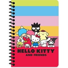 Hello Kitty And Friends A6 80 Yaprak Çizgili Spiralli Bloknot 140400-13