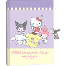 Hello Kitty And Friends 14X20 80 Yaprak Kilitli Hatıra Defteri 310210-13