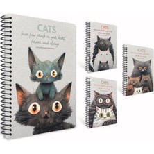 Gıpta Cats Spiralli Karton Kapak A4 80 Yaprak Kareli Defter 7620