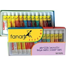Fanart Academy Akrilik Boya Seti 12X12 ml Tüp Karton Kutu