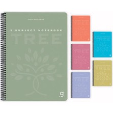 Gıpta Tree Spiralli Seperatörlü Pp Kapak A4 120 Yaprak Kareli Defter 6950