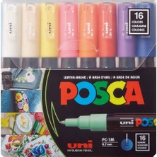 Uni-Ball Uni Posca Su Bazlı Boyama Markör Seti 0.7mm 16 Renk PC-1M/16C