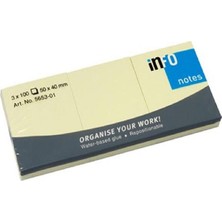 Info Notes 50X40 Mm. Sarı Renk 100 Yaprak 9565301