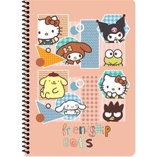 Hello Kitty And Friends Spiralli Karton Kapak A4 80 Yaprak Çizgili Defter 380621-13