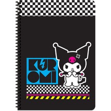 Kuromi A4 80 Yaprak Spiralli Karton Kapak Kareli Defter 380622-12