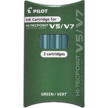 Pilot V7 Hi-Tecpoint Yedek Kartuş Yeşil 3lü Bxs-Ic-G-S3