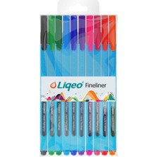 Liqeo Fineliner Keçe Uçlu Kalem 10 Renk F-8027-10PVC
