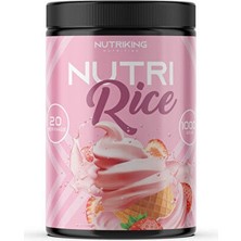 Nutriking Nutri Rice 1000 gr - Çilek Aromalı Pirinç Unu / Karbonhidrat Tozu (20 Servis)