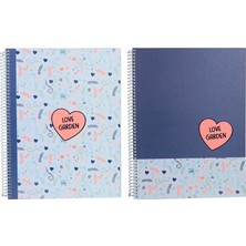 Ancor B'log Love Garden A4 Spiralli Kareli Defter 112160