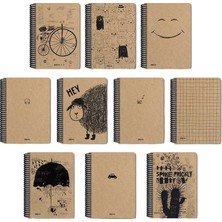 Colornote Papirüs Kraft 19X27 Spiralli Sert Kapak 80 Yaprak Çizgisiz Defter