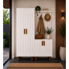 Afilli Leon Modern Tasarımlı Portmanto ve Ayakkabılık Tamamı MDF 90 cm Genişlik 185 cm Yükseklik