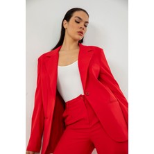 Modestim Retro Palazzo Ceket-Kırmızı