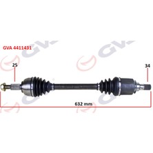GVA Dpmix-Hb Komple Aks Sol Renault Fluence 09- Megane Iv 1.5 Dci 6 Vites Auto. 632MM