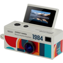 Everest ADK1984 Beyaz 1.6mp Çevrilebilir Ekran Konteyner Tipi Retro Anahtarlık Mini Dijital Kamera