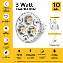 Dila’s Home 10 Adet 3 | Watt | Power LED Ampül | LED Spot Ampül | Günışığı Iğne Ayak LED Ampül