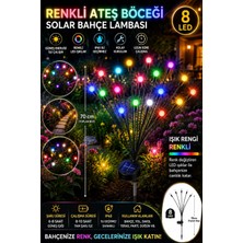 Newstore Home 2 Adet 8 Led'li Güneş Enerjili Ateş Böceği Renkli LED Bahçe Çiti Aydınlatma Lamba Solar Peyzaj