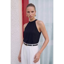 Benevento Clothing Şık Tasarım Siyah Bluz